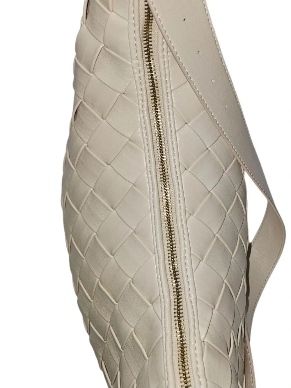 Rachel Zoe Woven Leather Hobo Shoulder Bag - Cream